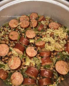 the food is cooked and ready to be eaten in the pot on the stove top