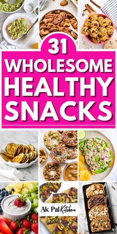 the cover of 31 wholesome healthy snacks