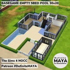 the sims 4 nocc version of base game empty bed pool 30x20 is now available