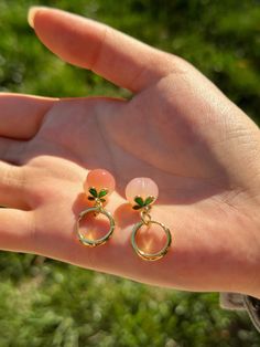 Jade Earrings, Harvest Season, Colorful Earrings, Jade Stone, Persimmon, Charm Earrings, Ring Bracelet, Stone Jewelry, Ring Necklace