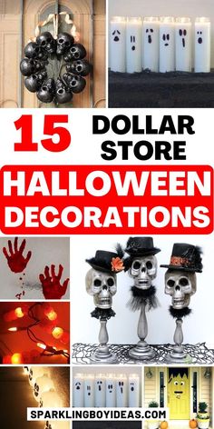 Looking to add some festive fun to your Halloween celebrations on a budget? Check out these DIY Dollar Store Halloween Decorations! From spooky spiders to grinning jack-o-lanterns, I’ve got you covered with a variety of easy-to-make dollar store Halloween decorations that will add personality to any party. You can find some great decorations for both indoor and outdoor parties. For example, check out these front porch ideas that use items from the dollar store. Halloween Lights Diy, Creative Halloween Decorations, Halloween Costumes To Make, Easy Diy Halloween Decorations, Halloween Decor Ideas