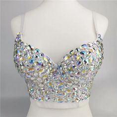 Rhinestone Bustier, Costume Carnaval, Top Spaghetti Strap, Abs Women, Corset Vest, Spaghetti Strap Crop Top, Corset Bra, Corset Bustier, Shirts Women Fashion