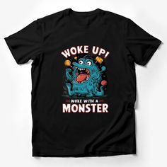 Woke Up! Monster Graphic T-Shirt, Cartoon Monster Illustration, Fun Kids and Adult Tee, Unique Monster Shirt Design Male T-Shirt Custom graphic T-Shirt.Customize your color Funny Print Graphic Tee With Short Sleeves, Funny Text Print Crew Neck T-shirt, Funny Print Short Sleeve Shirt, Funny Text Crew Neck Shirt, Fun Crew Neck T-shirt With Letter Print, Fun Letter Print Crew Neck T-shirt, Funny Crew Neck Shirt With Graphic Print, Funny Print Crew Neck Graphic Tee Shirt, Funny Graphic T-shirt With Short Sleeves