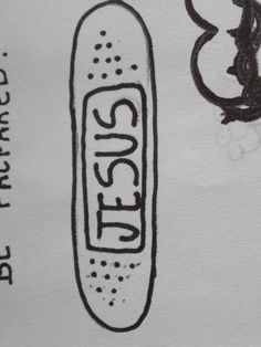 a drawing of a pill with the word bug on it