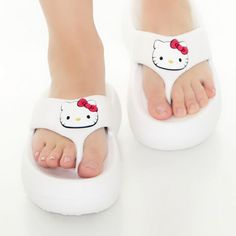 In Package , Brand New With Tags And Never Worn . I Accidently Bought The Wrong Size And Could Not Return . Size Medium Equivalent To Size 8 Sanrio White Platform Flip Flops With Hello Kitty Platform Hello Kitty Shoes, Hello Kitty Sandals, White Platform Flip Flops, Hello Kitty Shoes, Platform Flip Flops, White Platform, Flip Flop, Flip Flop Sandals, Women's Shoes Sandals