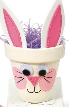 a pot with some bunny ears on it