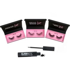 Lust, Love, Lasvish, Lush, and Luxe, Our Magnetic Lash Kit Is One Of Kind And Beautiful Baby! You'll Also Save A TON Of Cash :) Get Over 30 Uses With NO GLUE! Glamnetic Lashes, Winged Lashes, Dynamic Trio, Waterproof Makeup Remover, Lash Application, Lash Kit, Great Lash, Eyelash Kit, Eyelash Tools