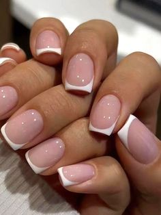 White Tips, Nagel Tips, Colorful Nails, Her Nails, Short Square Acrylic Nails, Square Acrylic Nails, Classy Nails, Short Acrylic Nails, Nail Arts