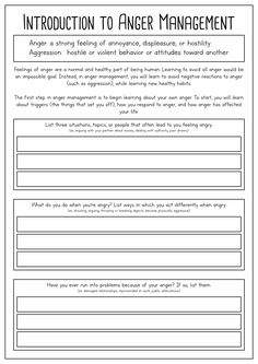 Anger Management Worksheets for Adults PDF Cbt For Anger Management, Cbt Activities For Adults, Self Regulation For Adults