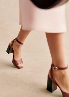 Sezane Shoes, Working Shoes, High Sandals, Funky Shoes, Wrap Heels, Fancy Shoes, Rubber Heels, Parisian Style