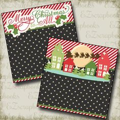 two christmas cards on top of each other