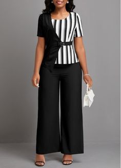 Color:Black;Size:S;Package Contents:1 X Jumpsuit;Occasion:Other;Style:Casual; Casual Black Jumpsuits And Rompers For Office, Casual Black Jumpsuit For Office, Elegant Black Asymmetrical Jumpsuits And Rompers, Elegant Black Asymmetrical Jumpsuit, Dressy Pants Outfits, Cat Clothing, Belted Jumpsuit, Belt Jumpsuit, Flowy Design