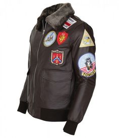 Tom Cruise Top Gun Leather Jacket on Sale at US Leather Mart. Buy Now!! Military Style Leather Outerwear For Fall, Fall Military Leather Outerwear, Winter Military Leather Outerwear, Brown Pilot Leather Jacket For Winter, Fall Leather Aviator Biker Jacket, Leather Biker Jacket For Fall, Brown Leather Military Outerwear, Brown Leather Aviator Outerwear, Brown Leather Aviator Biker Jacket