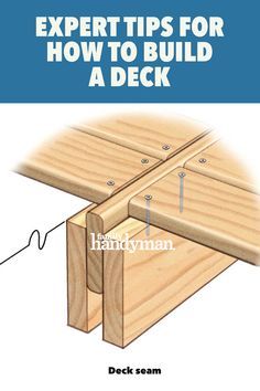 the instructions for how to build a deck with text overlay that reads expert tips for how to build a deck