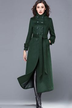 Prom Dress Vintage, Red Wool Coat, Clothing Studio, Summer Coats, Wool Coats, Black Wool Coat, Body Measurement, Dream Dresses, Long Wool Coat