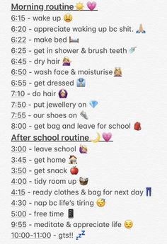 Morning Routine Before School, School Day Routine, Daily Routine Schedule, Middle School Hacks, Morning Routine Checklist