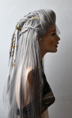 Viking Shield Maiden Hair, Viking Hair Wig, Female Warrior Hairstyles, Viking Hairstyles Women Wedding, Viking Hair Women, Female Viking Hair, Women Viking Hair, Avatar Hairstyles