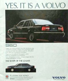 an advertisement for volvo's new car is shown in this ad from the 1990s