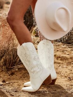 Fashion Cowgirl Boots Cowboy Boots For Women Western Stitched Ankle Boots Almond Toe Short Booties Embroidered Boot Pull Tabs Metallic White Black White         Women Shoes, size features are:Bust: ,Length: ,Sleeve Length: Country Music Outfits, Summer Country Concert Outfit, Womens White Boots, Country Concert Outfits, Cowgirl Vintage, Botas Western, Chunky Heeled Boots, Designer Ankle Boots, Concert Outfit Summer