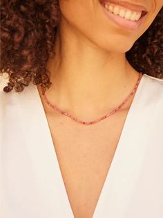 Annie Pink Tourmaline Necklace - Narrative Jewelry Pink Tourmaline Necklace