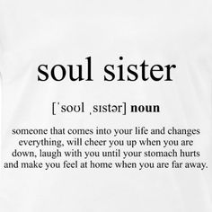 a white t - shirt with the words soul sister written in black ink on it