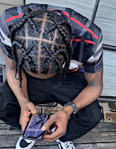 Westside Braids Men, Black Hairstyles Natural Men, Off White Braids Men, Off White Stitch Braids Men, Men’s Braids Full Head, Hanging Braids For Men, Men’s Braids Black, Corn Rolls Braids Hairstyles Men