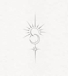 the number three is drawn in black ink on a white paper with a cross and sun behind it