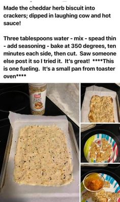 an image of food being cooked on the stove and then placed in a baking pan