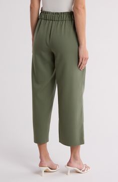 Go from your work day to weekend in cropped wide-leg pants constructed with an elastic waistband, gentle front pleats and handy pockets. 25" inseam; 11" front rise (size Small) Back elastic waist Zip fly with dual button closure Front slant pockets 93% polyester, 7% spandex Machine wash, tumble dry Imported Cropped Wide Leg Pants, Nanette Lepore, Leg Pants, Wide Leg Pants, Elastic Waist, High Waist, Wide Leg, Nordstrom, High Waisted