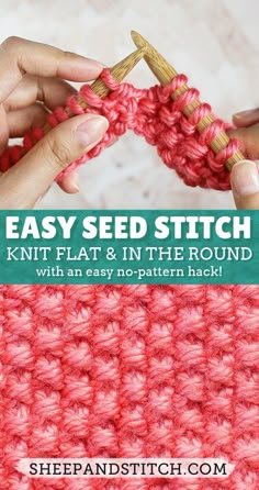 someone is crocheting an easy seed stitch in the round