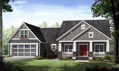 this is an artist's rendering of these craftsman home plans for the lake house