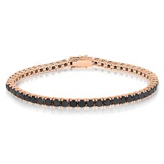 Entrancing tennis bracelet in rose gold with black diamonds total weight 8.34 carat Luxury Classic Black Bracelet, Black Diamond Bracelet, Bracelet Rose Gold, Black Diamonds, Tennis Bracelet Diamond, Tennis Bracelet, Black Diamond, Diamond Bracelet, Jewelry Bracelets