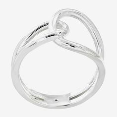 Ring Style: Crossover RingsFeatures: Nickel Free, In A Gift BoxMetal Color: Silver ToneMetal: Pure Silver Over BrassBand Width: 4.5mmCare: Wipe CleanCountry of Origin: Imported Promise Jewelry With Open Band Metal Ring, Open Band Metal Ring Jewelry For Promise, Promise Jewelry With Tension Setting And Open Band, Modern Twist Ring Jewelry Gift, Promise Jewelry With Tension Setting In Open Band, Modern Twist Ring Jewelry As Gift, Modern Adjustable Ring With Tension Setting, Modern Adjustable Tension Setting Ring, Modern Adjustable Tension Set Rings