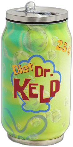 a can of dr kelp soda with the word diet on it's side