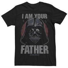 Join the dark side with this Star Wars Vader graphic tee. Join the dark side with this Star Wars Vader graphic tee. Crewneck Short sleevesFABRIC & CARE Cotton Machine wash Imported Size: 3XL. Color: Black. Gender: male. Age Group: adult. Father's Day Black Graphic Print T-shirt, Black Tops With Character Print For Father's Day, Father's Day Black Graphic Tee, Join The Dark Side, Star Wars Tees, Star Wars Men, Star Wars Shirts, The Dark Side, Adulting Shirts