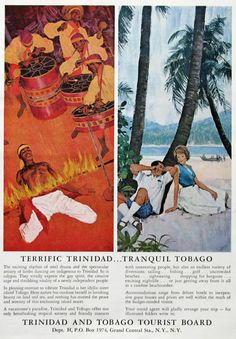 an advertisement for tiki and tobao tourist board from the 1950's