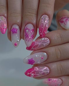 Pretty Gel Nails, Really Cute Nails, Soft Nails, Kawaii Nails, Fire Nails, Dream Nails, Funky Nails, Pretty Acrylic Nails, Dope Nails