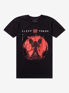 Here's a new offering. This Sleep Token tee shows a red-tinged scene of a winged grim reaper holding a scythe. There are runes and the band's name and symbol framing the graphic.100% cottonWash cold; dry lowImportedListed in men'sunisex sizes The Summoning Sleep Token, Alkaline Sleep Token, Sleep Token Shirt, Cheap Emo Fan Merchandise T-shirt, Dory Finding Nemo, Goth Metal T Shirt, Exploding Kittens, Disney Dragon, Holiday Gift List