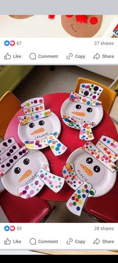 Snow Globe Crafts Preschool, Winter Childrens Crafts, Frozen Crafts For Preschoolers, Preschool Snowman Craft, Family Arts And Crafts, Paper Plate Snowman, Snowman Crafts Preschool, Snowman Plate, Snow Crafts