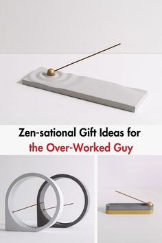 an assortment of different items with the words zero - station gift ideas for the over - worked guy