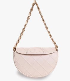 Tory Burch Women's Mini Fleming Soft Crescent New without tag About this item Diamond quilting, Chunky chain handle Length: 9.5in / 24cm, Height: 6.25in / 16cm, Handle drop: 8.75in / 22cm, Strap drop: 21.75in / 55cm, Depth: 2.25in / 6cm Fold-over flap with magnetic closure Card slots at interior Optional, adjustable strap Fabric type Leather Care instructions Dry Cloth Clean Origin Imported Closure type Magnetic Country of Origin China Crescent Bag, Clean Origin, Leather Care, Magnetic Closure, Crescent, Leather Shoulder Bag, Card Slots, Tory Burch, Leather Bag