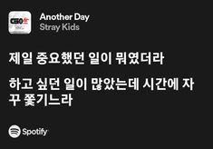 #kpop #straykids #spotify #lyrics Another Day, Stray Kids, Music