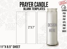 prayer candle blank templates for use with the text design here in black and white