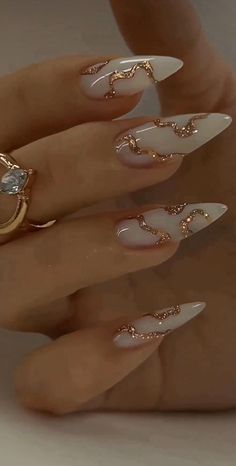 Blue Veins Skin Tone, Golden Nails, Milky Nails, Funky Nails, Dope Nails, Nail Arts