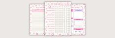 two pink and white planner pages with the words, i love to do list on them