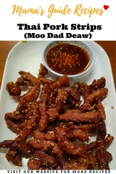 Thai Pork Strips (Moo Dad Deaw) is an excellent and incredibly authentic Thai appetizer. Traditionally it is done by sun drying Thai Appetizer, Loin Recipes, Thai Pork, Pork Jerky, Pinoy Recipes, Recipes Asian, Pork Loin Recipes, Fast Foods, Vietnam Food