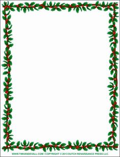 a christmas frame with holly leaves and red berries on the border, as well as a white background