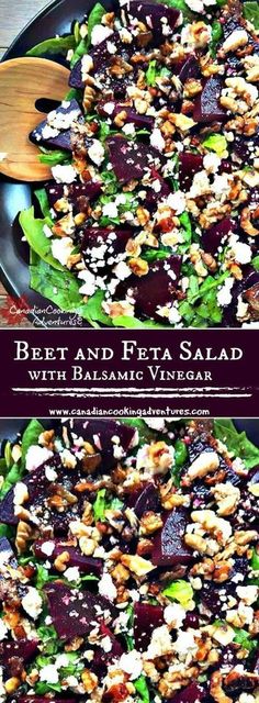 beet, feta and walnut salad with balsamic vinjod dressing