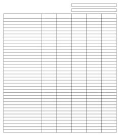 a blank sign up sheet with the number of people in each column and numbers on it