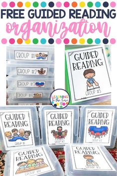 free guided reading organization for kids with text overlays that says guided reading organization